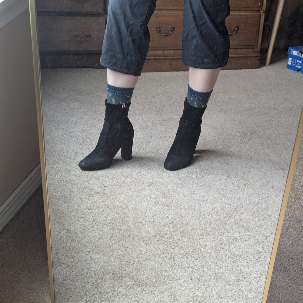 Steve Madden Black Heeled Boots Women's 7.5